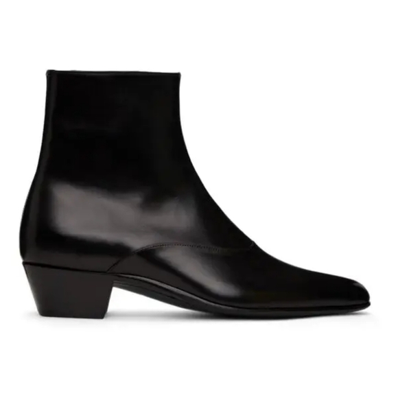 SAINT LAURENT Black Franz Zipped Boots - 1000 Black size 41 BNWB - Picture 1 of 13